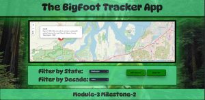 Image of the big foot tracker app I made