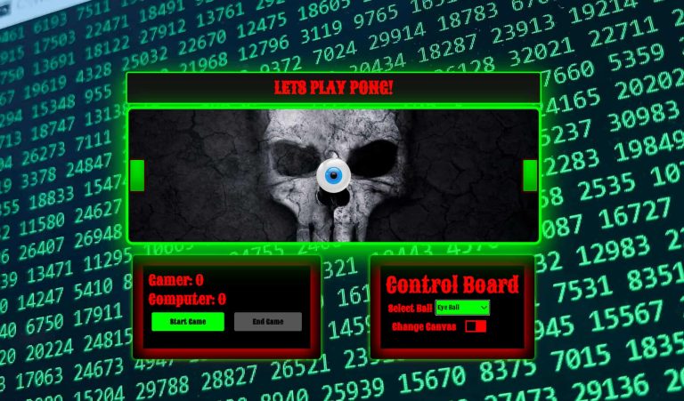 Pong game made using javascript